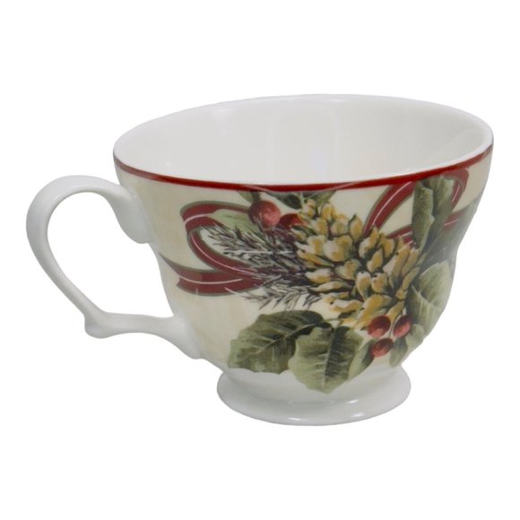 Yuletide Celebration Fine China Footed Porcelain Cup by 222 Fifth EUC - Picture 6 of 10